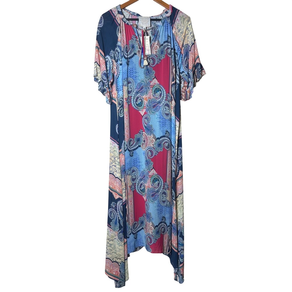 Johnny Was Jade Cordelia Easy Midi Dress Womens Small Multi Paisley Boho NEW
